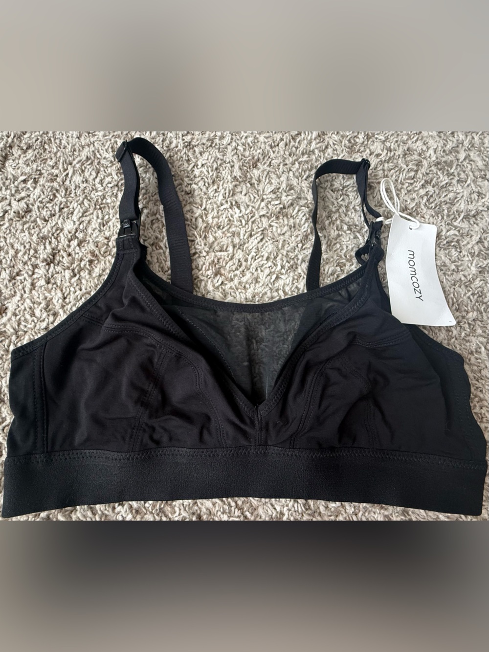 Momcozy Black Wireless Nursing Bra - Soft Support Maternity Bra